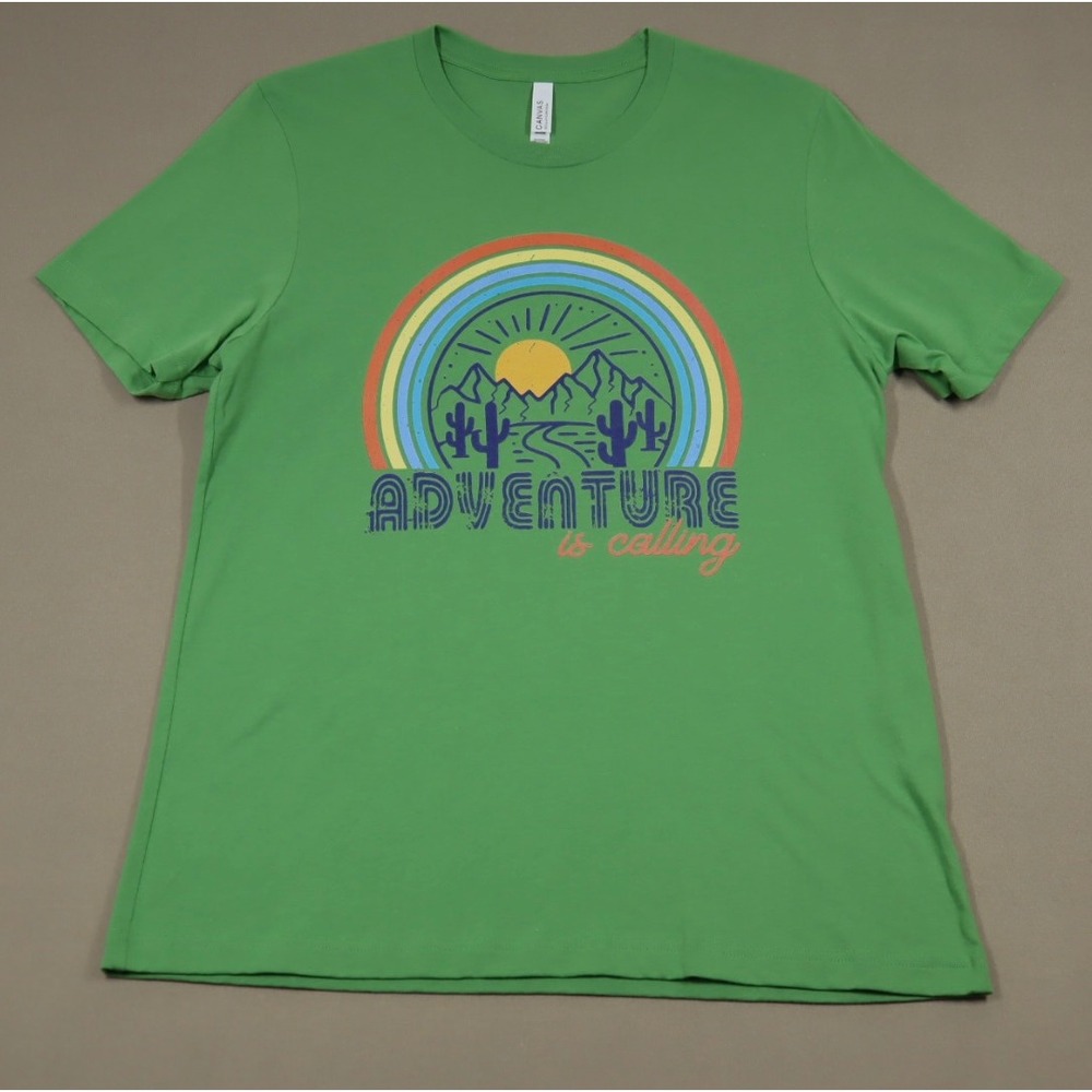Women's Adventure is Waiting Graphic Tee - Green - Size‎ L